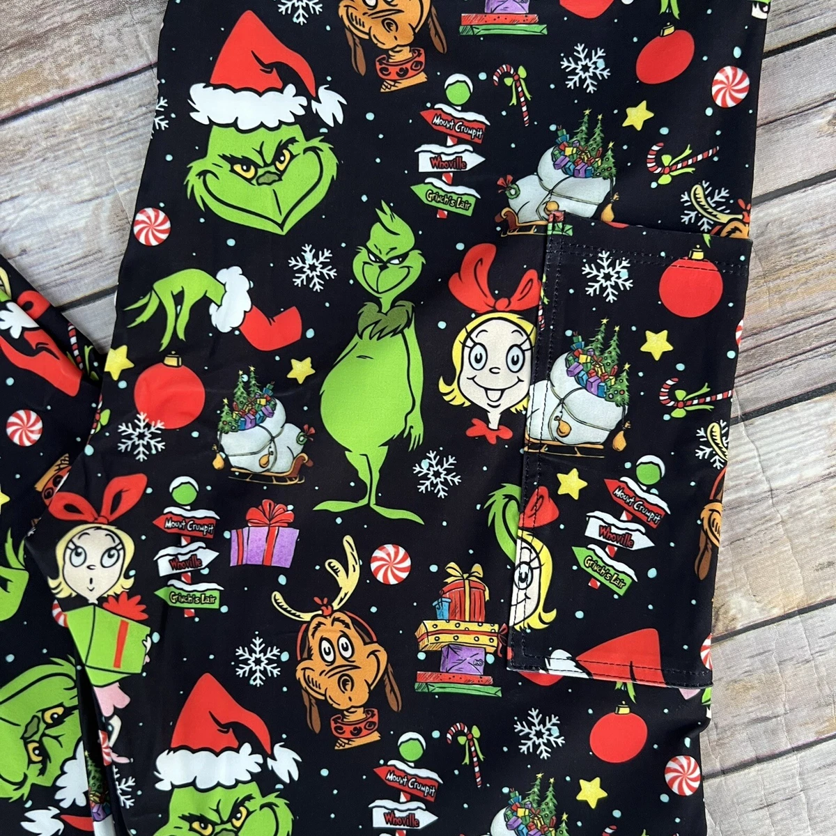 Grinch Christmas Tree Holiday Women's Leggings OS One Size 2-12