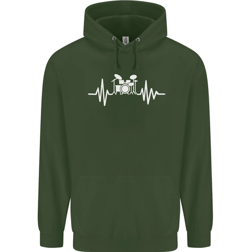 Drum Kit Pulse ECG Drum Drummer Drumming Childrens Kids Hoodie - Picture 37 of 68