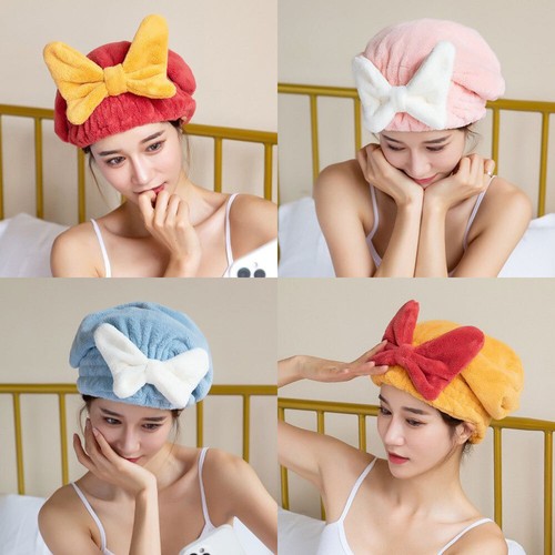 Quick Dry Microfibre Hair Drying Turban Bath Towel Head Wrap Hat Spa Cap Absorb - Picture 23 of 34