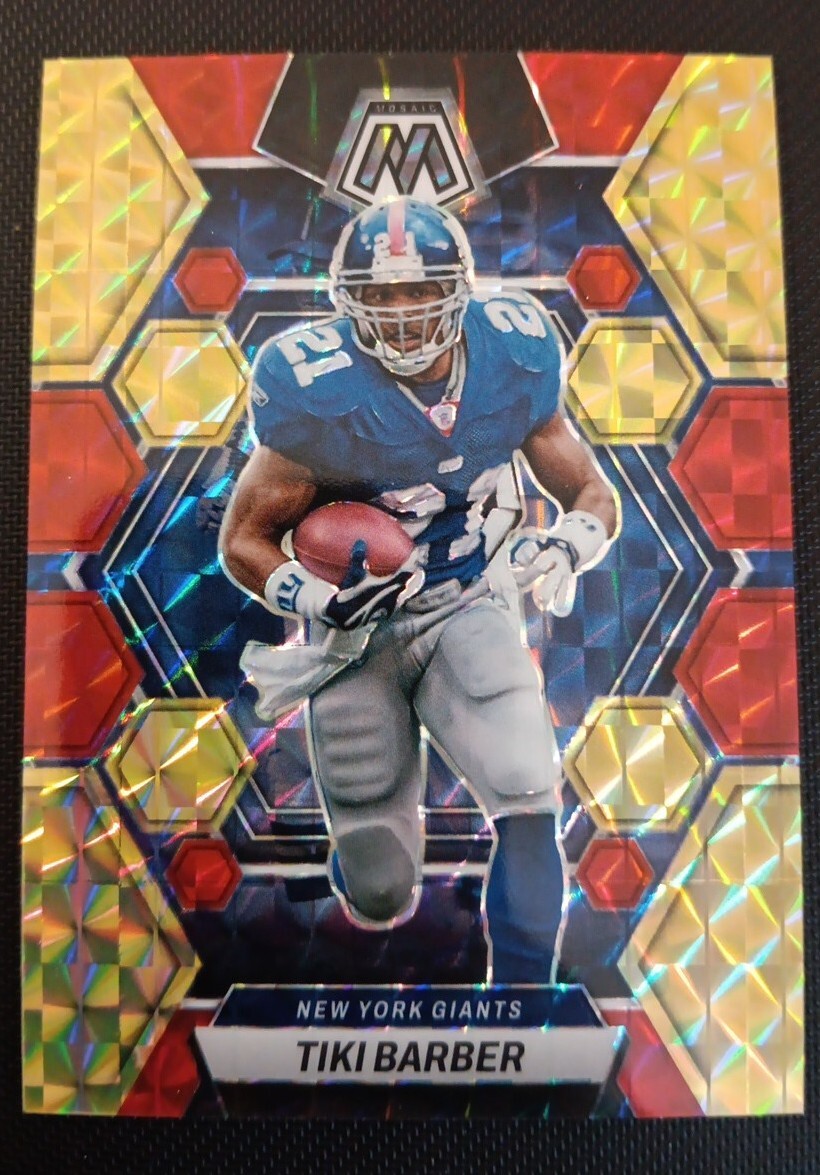 2023 Panini Mosaic Tiki Barber #'d 29/80 Red Yellow Choice
