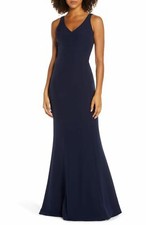 NEW SHOW ME YOUR MUMU Morgan Trumpet GOWN DRESS Size S $198 NAVY LUXE NORDSTROM