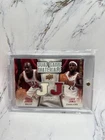 2009 MICHAEL JORDAN/LEBRON JAMES DUAL GAME MATERIALS GAME USED JERSEYS MINT