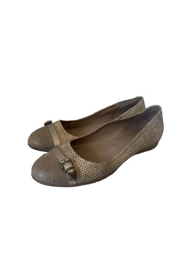 Ecco Touch 15 Leather Buckle Ballet Flats Shoes Womens Size 42
