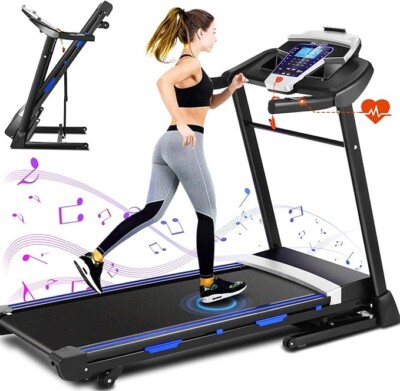 3.25HP Electric Smart Control Running Machine with Bluetooth SpeakervLCD Display