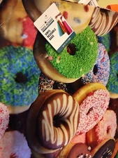 XXL Realistic Yummy Donut Print Reusable Shopping Tote 20”X 17X 7.5” EcoFriendly