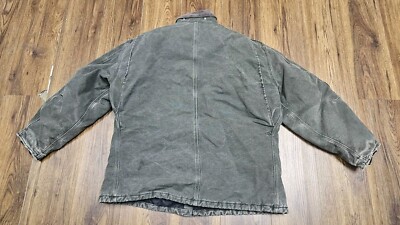 Carhartt Faded Jacket Men's Moss Green Quilted Lined Insulated 2XL
