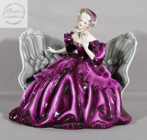 Florence Ceramics Pasadena Victoria Deep Red Dress 7 1/2" Tall - 第 1/11 張圖片