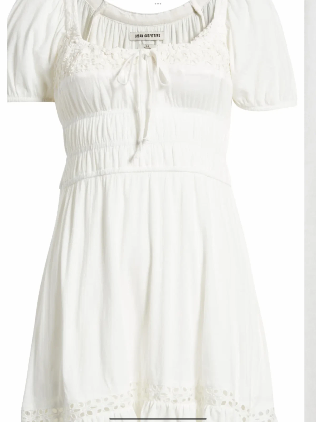 OFF WHITE Urban Outfitters Minidress Evie Prarie bianco sporco taglia XS nuovo senza etichette