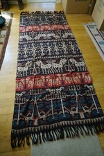 ANTIQUE IKAT SUMBA INDONESIAN MUTED RED, BLUE AND BROWN 2