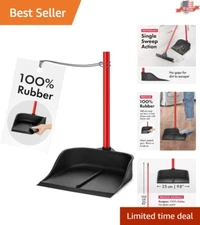 Durable Natural Rubber Dustpan with 40” Handle - Perfect for Home & Lobby