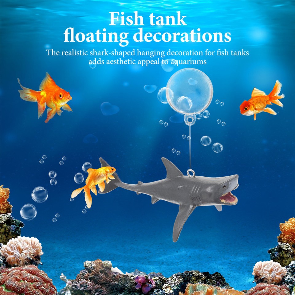 2 Sets Mermaid Fish Tank Decor Aquarium Shark Decoration Ocean Animals