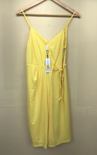 NWT BCBGeneration Yellow Wrap Dress Spaghetti Strap Lined Women Size XXS - Picture 7 of 10