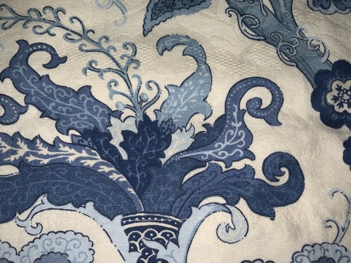 PRETTY WAVERLY VALANCE! BLUE & IVORY 76”W - Picture 2 of 4