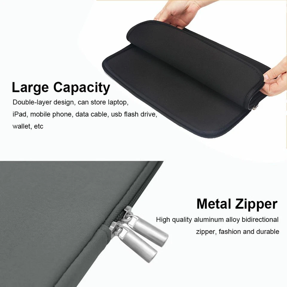 Carrying Bag Laptop Sleeve Case Pouch Notebook Cover For MacBook HP Dell Lenovo - Image 4 of 4