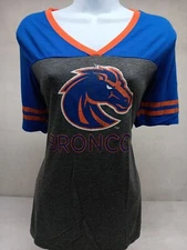 COLOSSEUM WOMENS M GRAY BLUE ORANGE BOISE BRONCOS NEXT LEVEL SHORT SLEEVE TEE