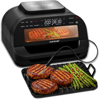 Indoor Smokeless Grill | Smart Grill & Air Fryer with 7 Cooking Functions | 6L C