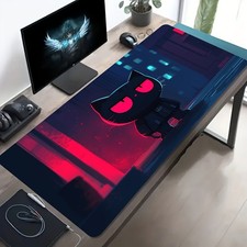 1pc Large-sized Esports Gaming Mouse Pad, Cyberpunk-style Red-eyed Black Cat Ar
