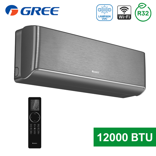 Unité Intérieure Clim Réversible GREE Airy Silver - 12000 BTU - 3,5 KW - WiFi