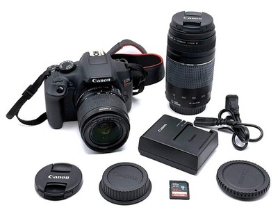 Canon EOS Rebel T6 DSLR Camera Kit w/ EF-S 18-55mm IS II & 75-300mm EF III Lens