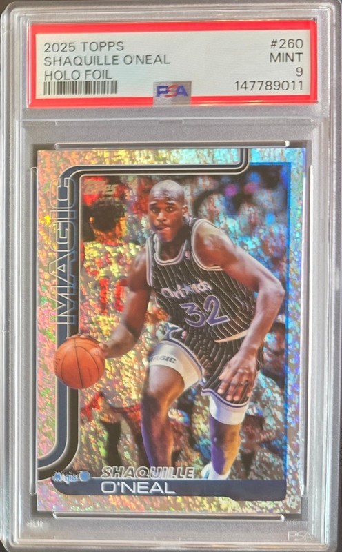 2025 Topps #260 Shaquille O'Neal Holo Foil Orlando Magic PSA 9 Mint