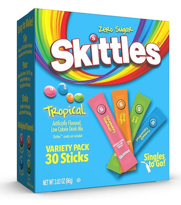 SINGLES TO GO! Skittles Singles To Go Tropical Flavors Variety Pack 30ct