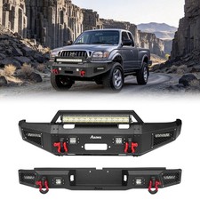 Front And Rear Bumper Guard For 1995-2004 Toyota Tacoma 1st Gen W 4x Led Lights