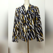 Reg 125 Kasper Black and Gold Blazer Artistic Print Size M/L