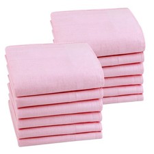 Mens Cotton Handkerchiefs, Solid Color 100 60S Soft Cotton Hankies for Men Wo...