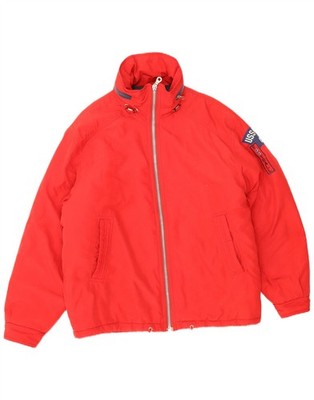 Polbot Mens Loose Fit Padded Jacket UK 38 Medium Red Polyester AP20
