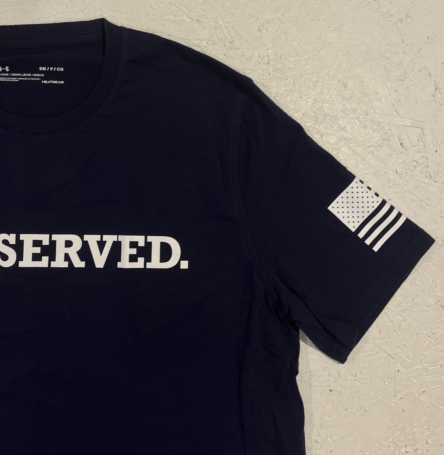 Under Armour I Served T-Shirt HeatGear Loose Fit Tee Mens Small Blue Freedom thumbnail 6