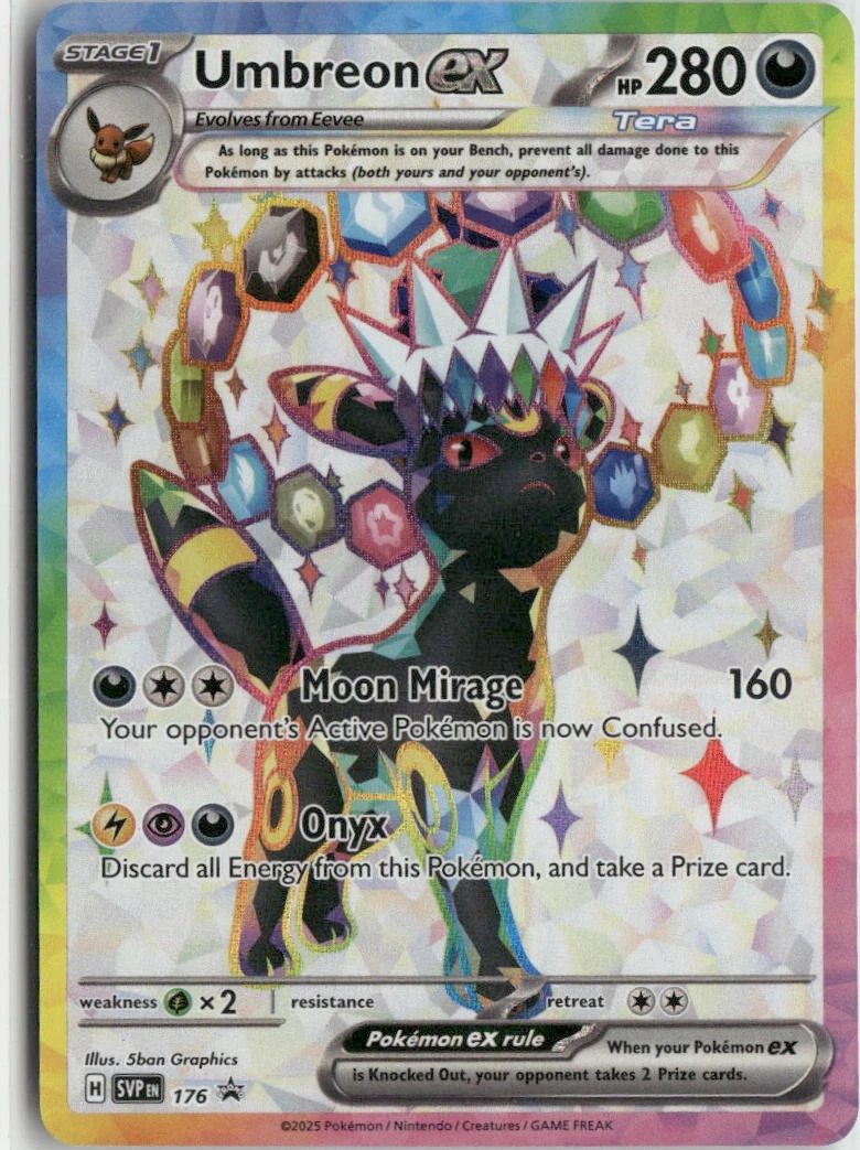 海外版ブラッキーUmbreon EX ホロカード 280HP ブラッキーex Umbreon ex 英語版 海外版 060/131 - 海外版ポケカ専門