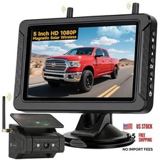 Magnetic Solar Wireless Backup Camera for Truck RV Car Trailer Pickup: HD