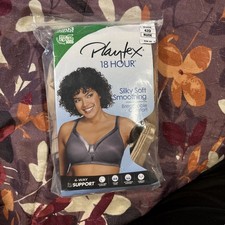 Playtex 18 Hour Silky Soft Smoothing Breathable Wirefree Bra 4803, Size 42D Nude