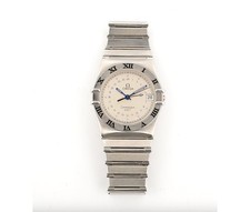 Omega Constellation 34mm Stainless Steel Silver Dial Quartz GMT Watch