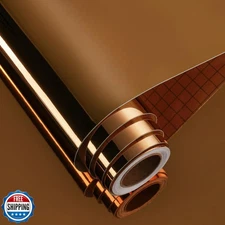 FunStick 12"x276" Metallic Brown Permanent Vinyl Rolls Flexible Mirror Sticke