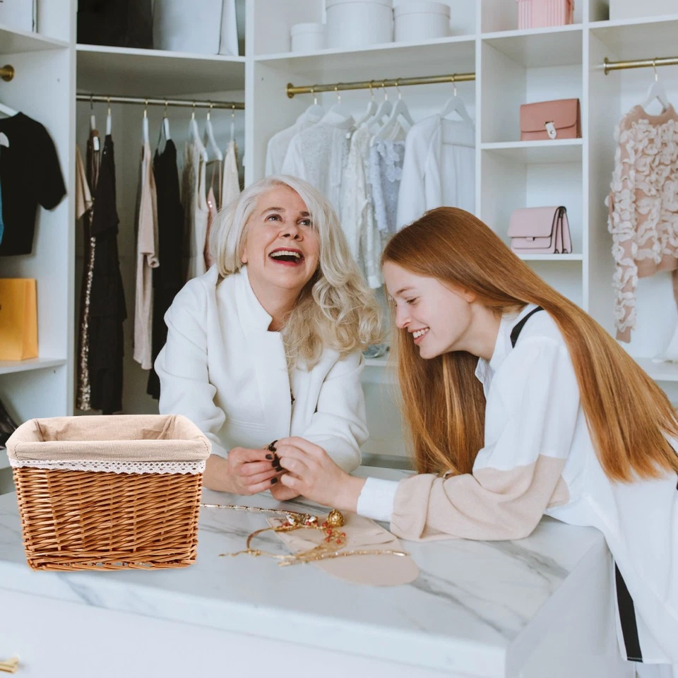 Cestino Portabiancheria Cestini Vimini Portaoggetti Bidoni Di Stoccaggio - Immagine 2 di 4