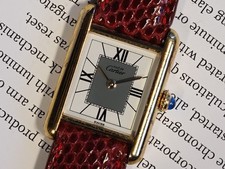 Must de Cartier Tank Vermeil 5057001 20x28mm White Roman Dial Very Clean! 11