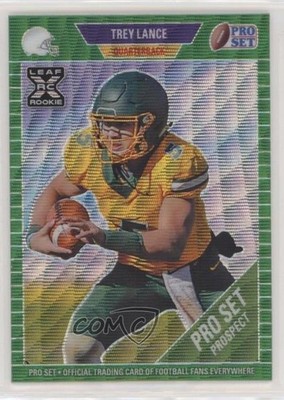 2021 Leaf Pro Set Metal Green Wave 1/20 Trey Lance #91 Rookie RC 7ba