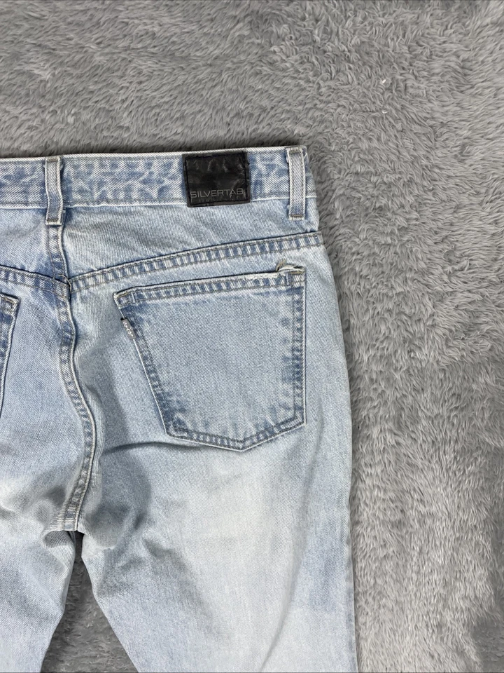 Silvertab Levis Jeans Juniors 1M Light Blue Flare Cotton Vintage Y2K Denim Pants - Image 3 of 4