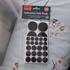 1x Pack 50 Black Adhesive Felt Pads - Protect Wood and Laminate Floors Furniture