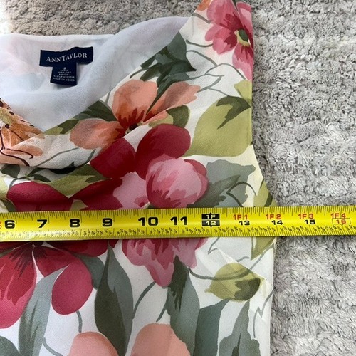 Vintage 90s Ann Taylor Lined Silk Multicolor Floral Print Slip Dress Womens 2 - 第 11/14 張圖片