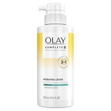 Olay Complete Hydrating Lotion Fragrance-Free, 10.1 FL OZ, 3-in-1 Nourishing Fa
