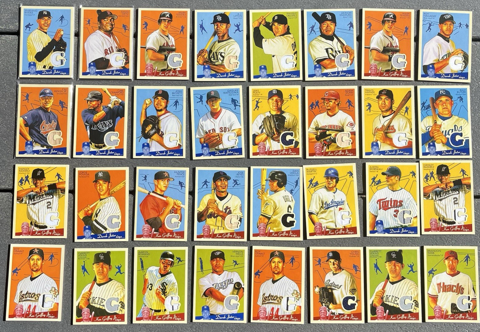 32x 2008 Upper Deck Goudey Game Used Jersey Patch Relic Lot Rivera Ripken Ortiz