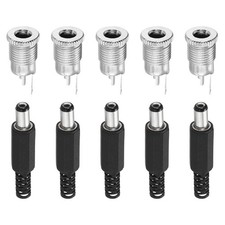 5pcs DC5521 Power Jack 5pcs DC5521 Male Plug with Spacer