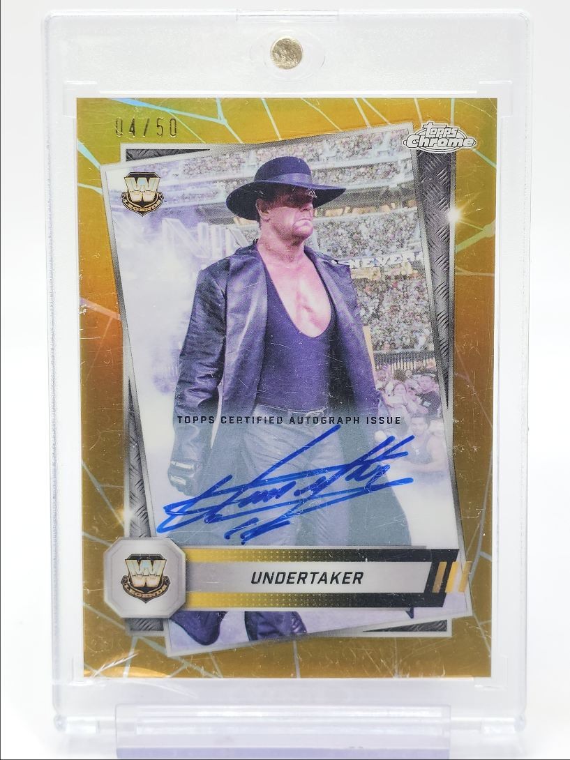 UNDERTAKER 2025 TOPPS CHROME WWE GOLD VARIATION LEGENDS AUTO /50 Q6438