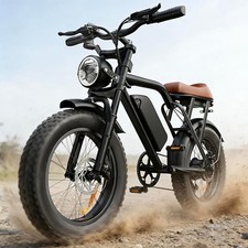 Electric Bike for Adults 1500W Peak 60 Miles 48V 15.6AH 20" Fat Tire EBike 33MPH