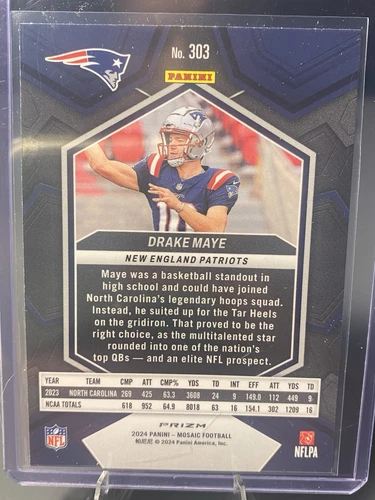 2024 Mosaic Football Drake Maye RC Red Camo - Picture 2 of 2
