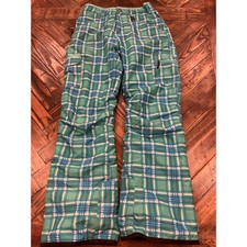 Boulder Gear Ski Snow Pants Youth XL Travel Waterproof Plaid Pattern Blue Green