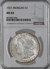 1921-P  $1  MORGAN SILVER DOLLAR  "PHILADELPHIA"  NGC MS63  #8675097-054