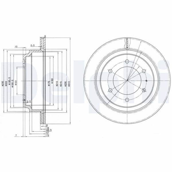 2X Bremsscheibe Delphi BG3353 FüR Frontera Monterey Isuzu Opel Trooper U92 U99 3-image